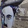 dipinto su carta d'epoca
charlie chaplin
41x56cm
anno 2016
