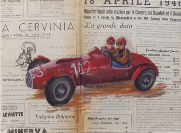 Print of Automobile Paintings by Carlo Capone