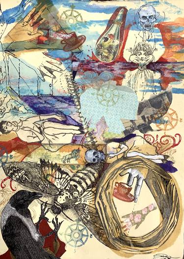 Print of Surrealism Mortality Collage by Stephanie Ryan