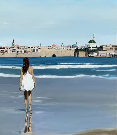 Girl on a beach with Acre at the background thumb