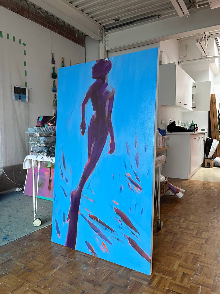 Original Figurative Beach Painting by Elizabeth Lennie