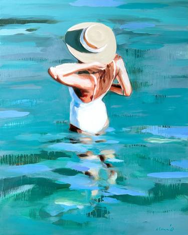 Original Contemporary Beach Paintings by Elizabeth Lennie