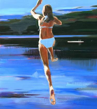 Original Contemporary Beach Paintings by Elizabeth Lennie