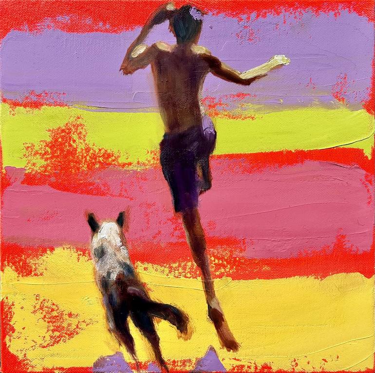 Print of Contemporary Beach Paintings by Elizabeth Lennie