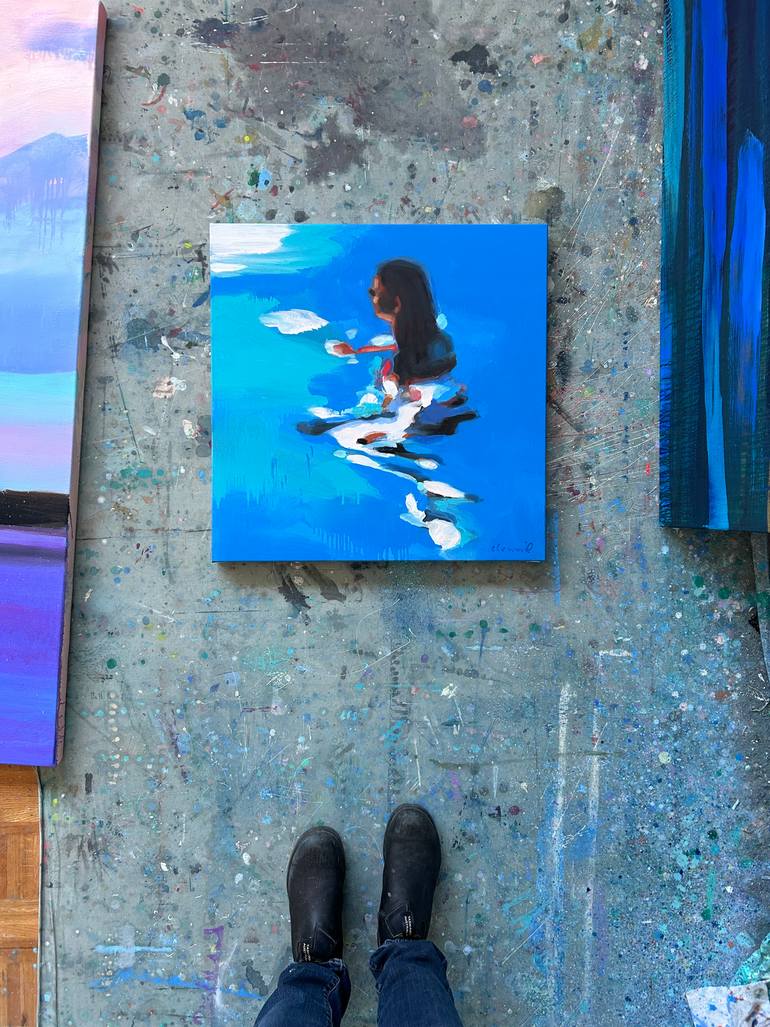 Original Figurative Beach Painting by Elizabeth Lennie