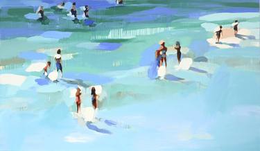 Original Contemporary Beach Paintings by Elizabeth Lennie