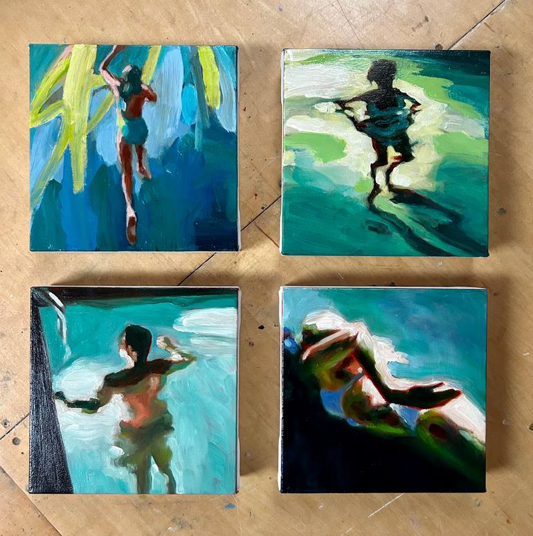 Original Figurative Beach Painting by Elizabeth Lennie