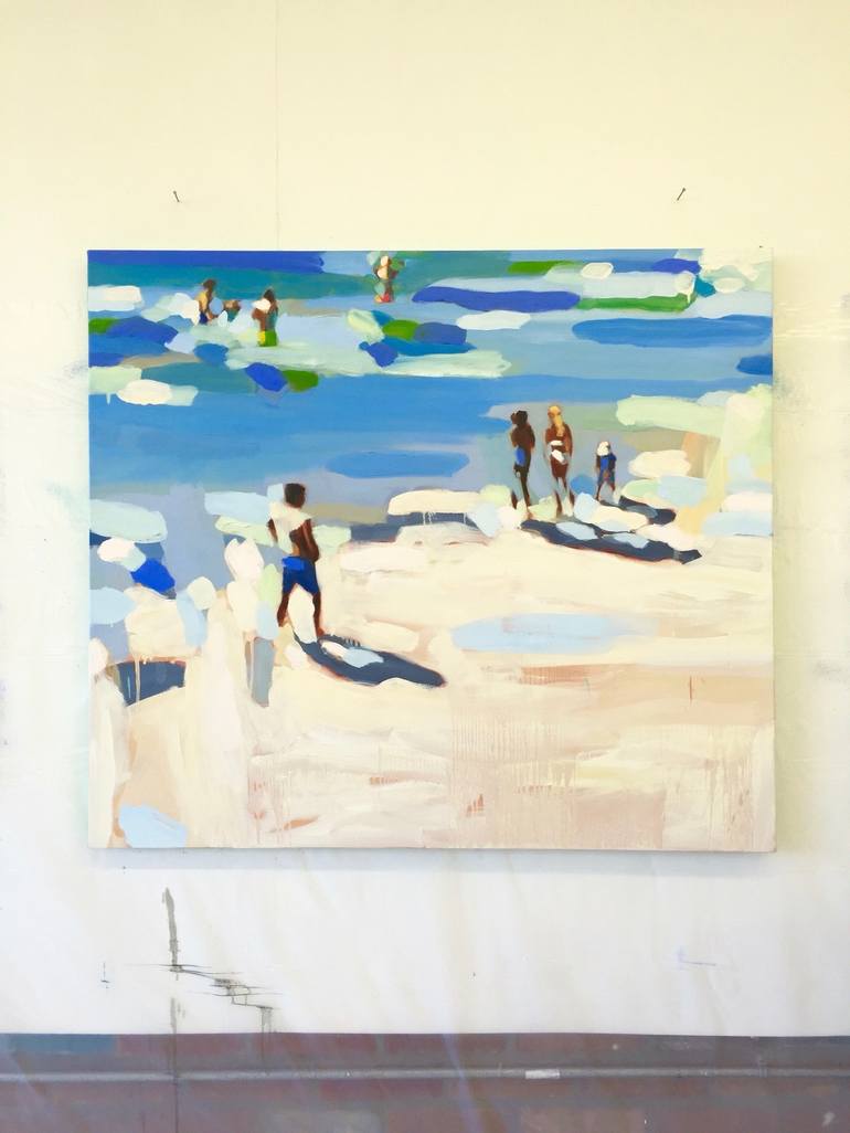 Original Impressionism Beach Painting by Elizabeth Lennie