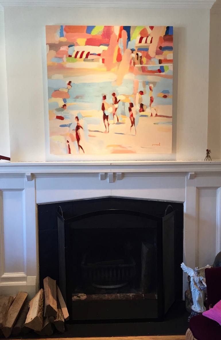 Original Figurative Beach Painting by Elizabeth Lennie