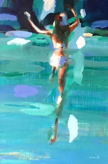 Print of Figurative Beach Paintings by Elizabeth Lennie