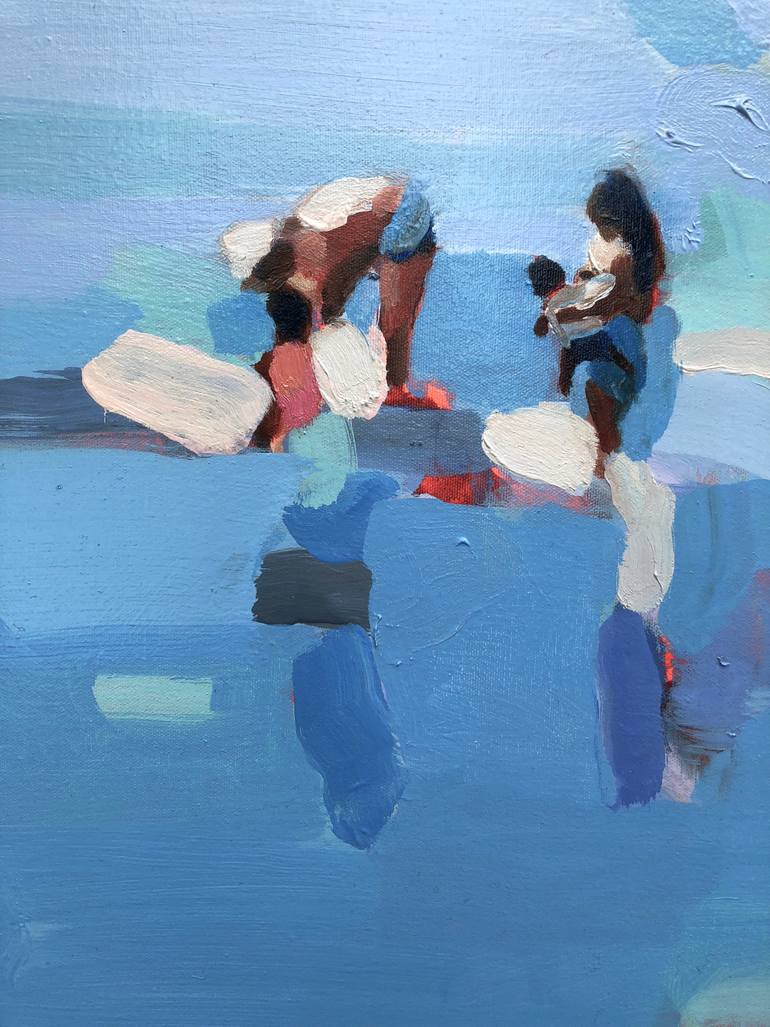 Original Figurative Beach Painting by Elizabeth Lennie