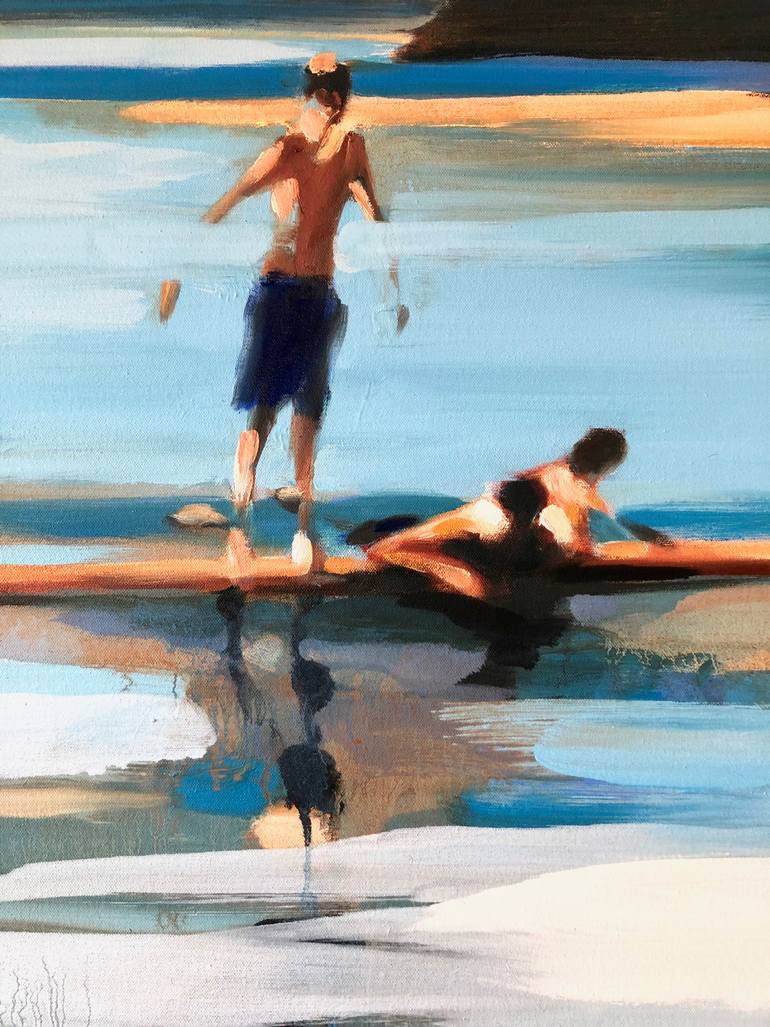 Original Figurative Beach Painting by Elizabeth Lennie