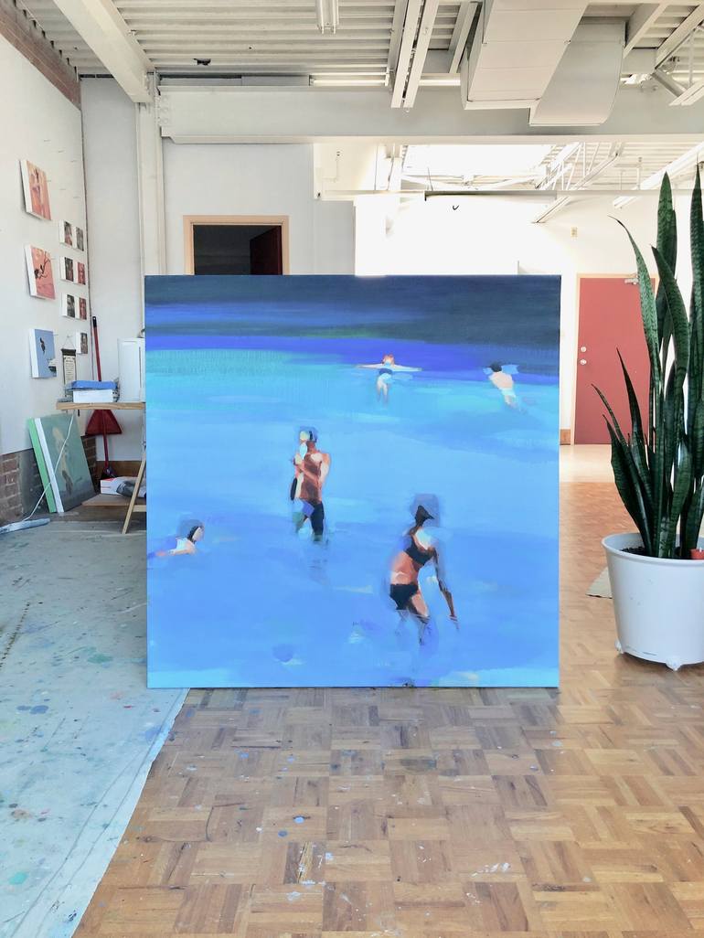 Original Figurative Beach Painting by Elizabeth Lennie