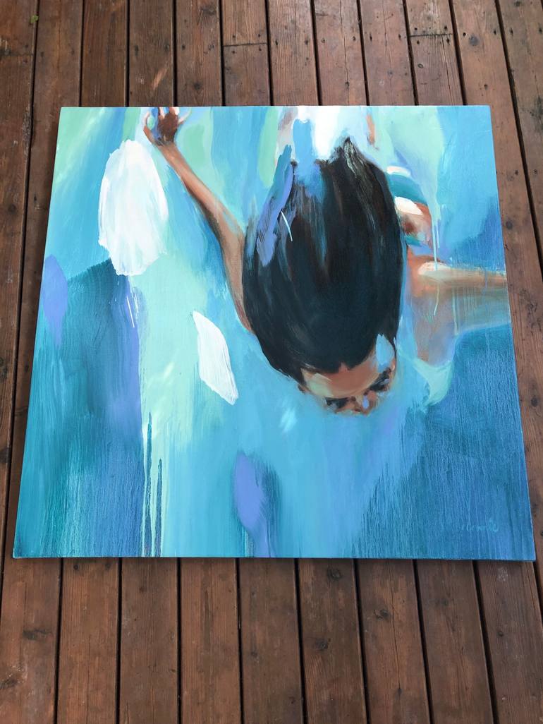 Original Figurative Beach Painting by Elizabeth Lennie