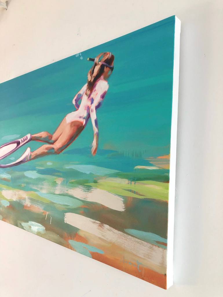 Original Figurative Beach Painting by Elizabeth Lennie
