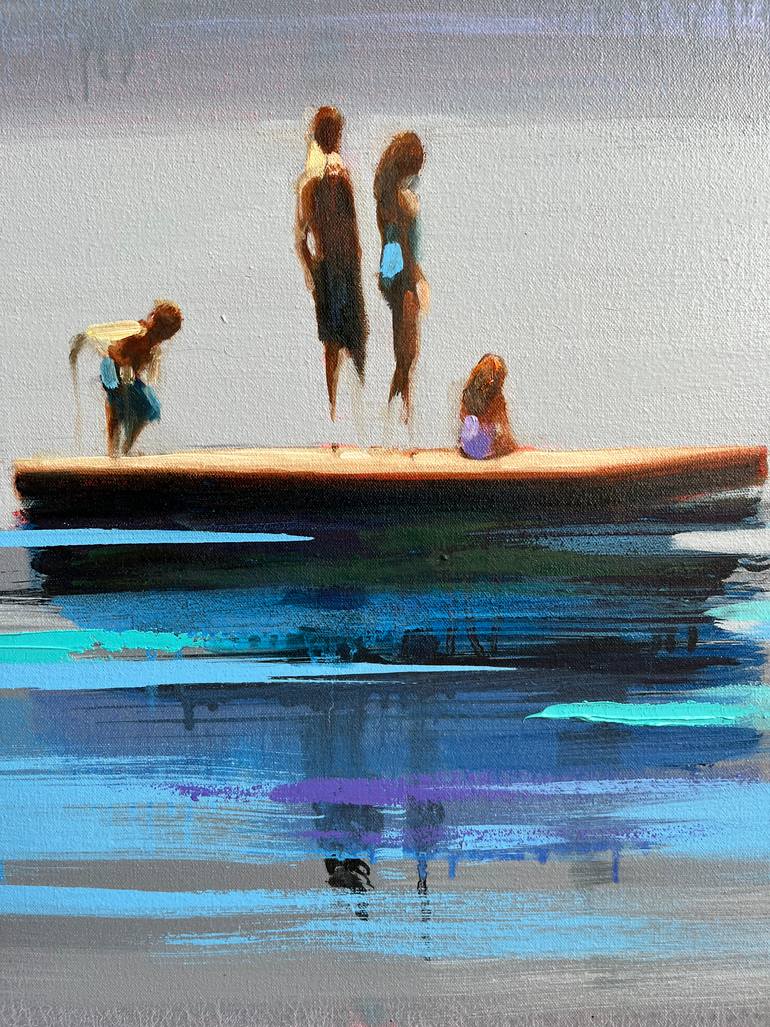 Original Figurative Beach Painting by Elizabeth Lennie