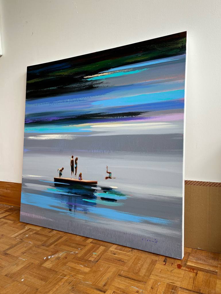 Original Figurative Beach Painting by Elizabeth Lennie