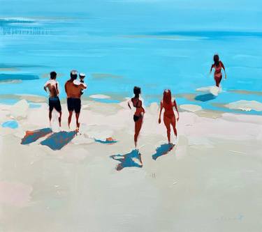 Original Figurative Beach Paintings by Elizabeth Lennie