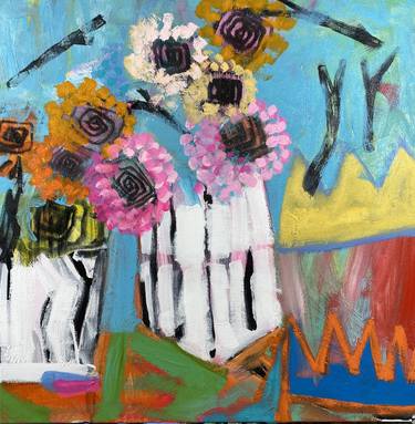 Original Abstract Floral Paintings by Michelle Daisley Moffitt