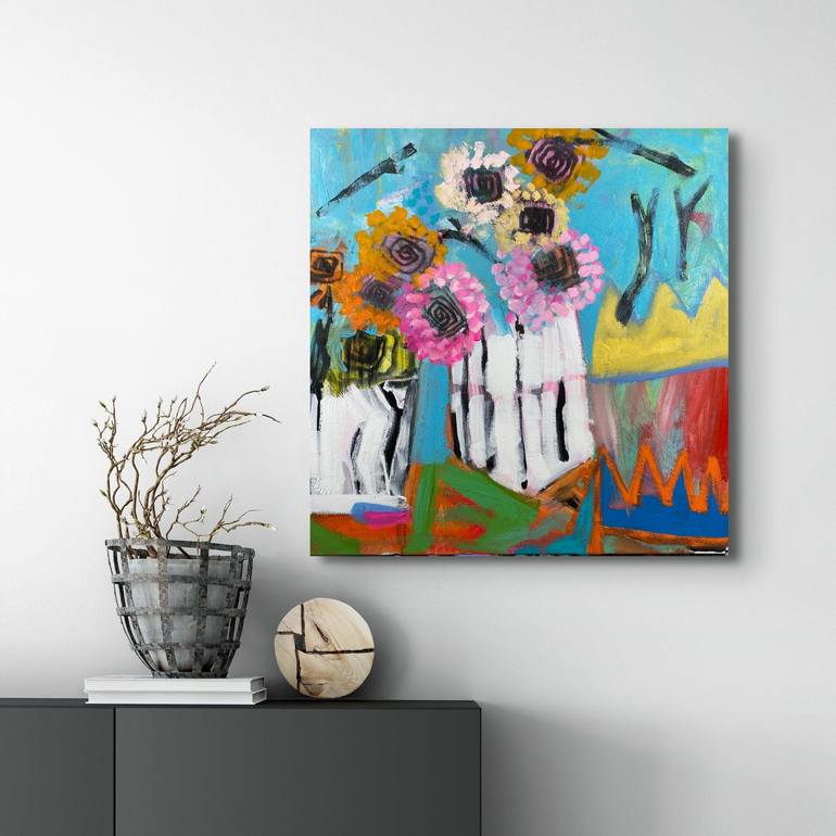 Original Abstract Floral Painting by Michelle Daisley Moffitt
