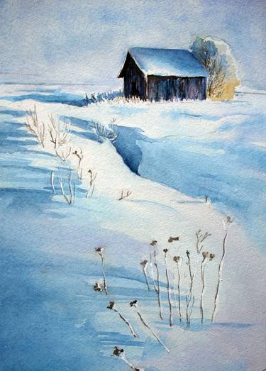 Snowy Landscape - #Istanbul, #Watercolor , 2000-Now, 21* 29cm thumb