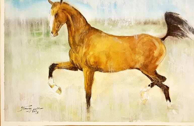 Original Figurative Horse Painting by Jamal Toomaj