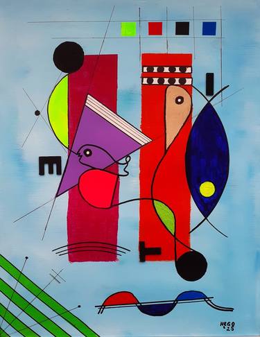 Original Abstract Expressionism Abstract Painting by Heinz Hego Goevert