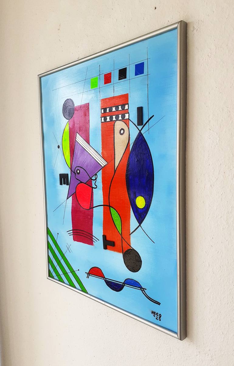 Original Abstract Expressionism Abstract Painting by Heinz Hego Goevert
