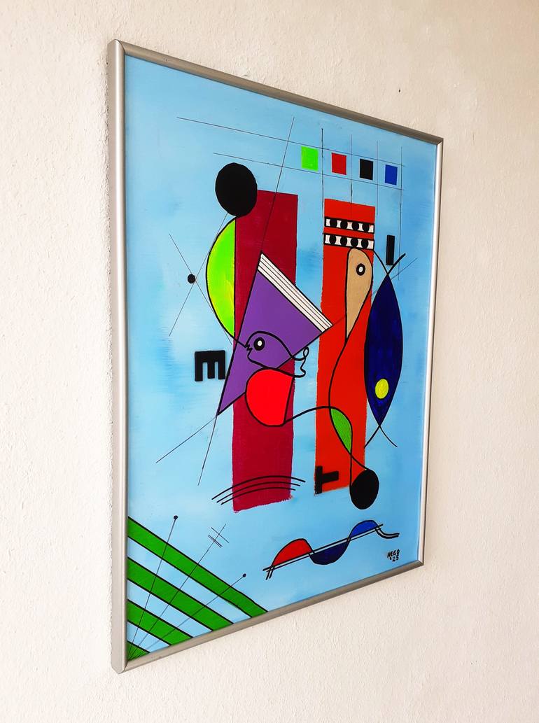 Original Abstract Expressionism Abstract Painting by Heinz Hego Goevert