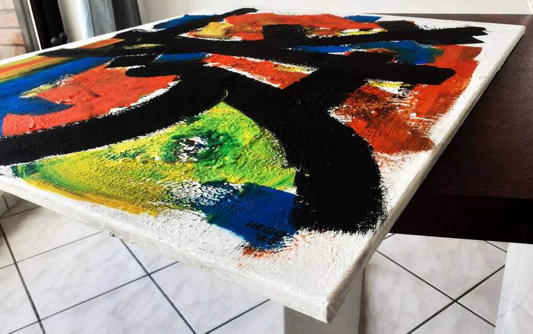 Original Abstract Expressionism Abstract Painting by Heinz Hego Goevert