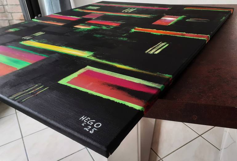 Original Abstract Expressionism Abstract Painting by Heinz Hego Goevert