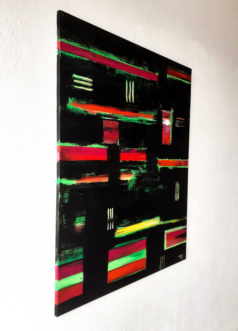 Original Abstract Expressionism Abstract Painting by Heinz Hego Goevert