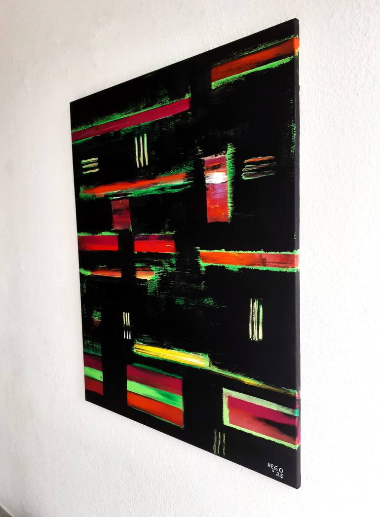 Original Abstract Expressionism Abstract Painting by Heinz Hego Goevert