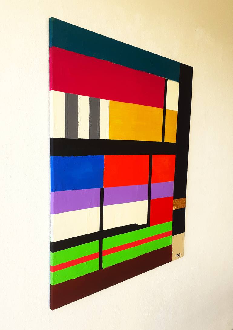 Original Abstract Expressionism Abstract Painting by Heinz Hego Goevert