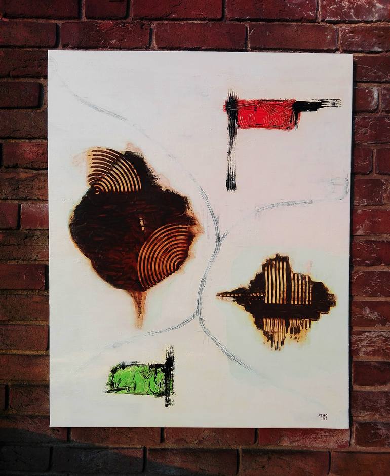 Original Abstract Expressionism Abstract Painting by Heinz Hego Goevert