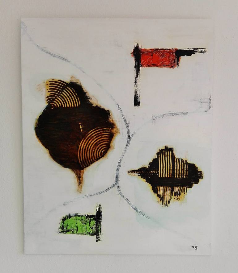 Original Abstract Expressionism Abstract Painting by Heinz Hego Goevert
