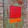Red 'n' Orange on rusty - aeruginous ground (left) - on a wall
