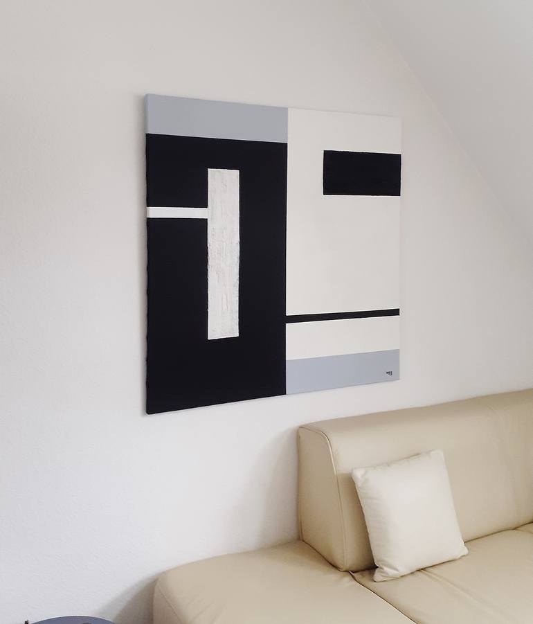 Original Geometric Abstract Abstract Painting by Heinz HEGO Goevert