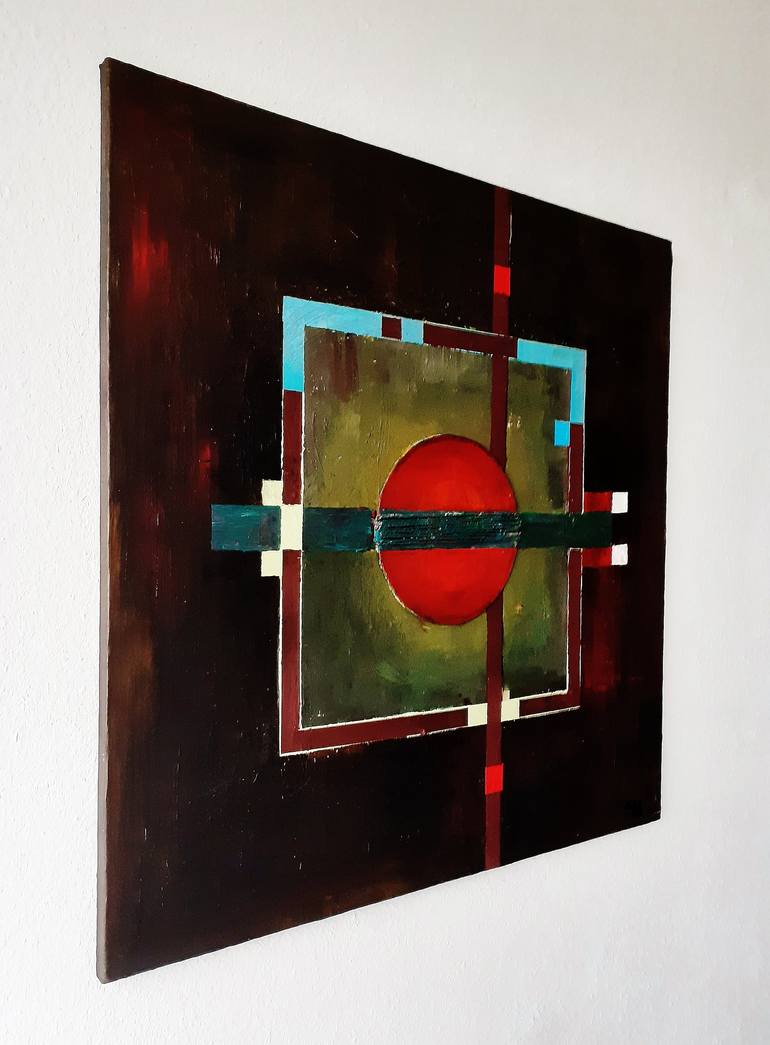 Original Conceptual Abstract Painting by Heinz HEGO Goevert