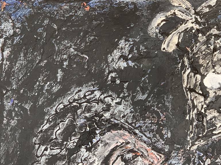 Original Abstract Expressionism Portrait Painting by Ronak Moshiri