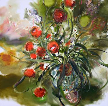 Original Abstract Floral Painting by Falk Kastell