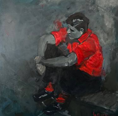 Original Expressionism Men Paintings by jacqueline hoebers