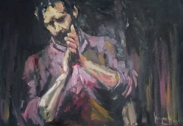 Original Expressionism Men Paintings by jacqueline hoebers