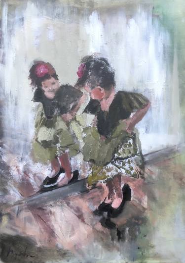 Print of Expressionism Children Paintings by jacqueline hoebers