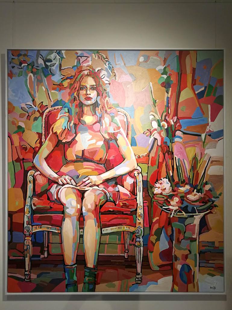 Original Abstract Expressionism Women Painting by Noemi Safir