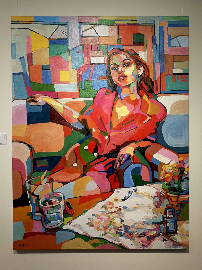 Original Abstract Women Painting by Noemi Safir