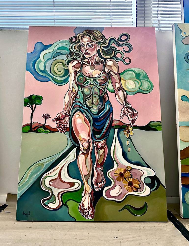 Original Abstract Expressionism Women Painting by Noemi Safir