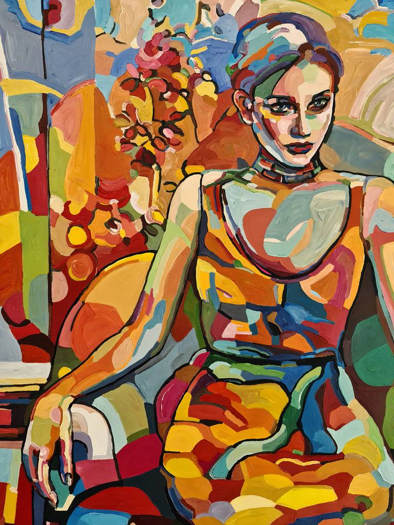 Original Abstract Expressionism Women Painting by Noemi Safir