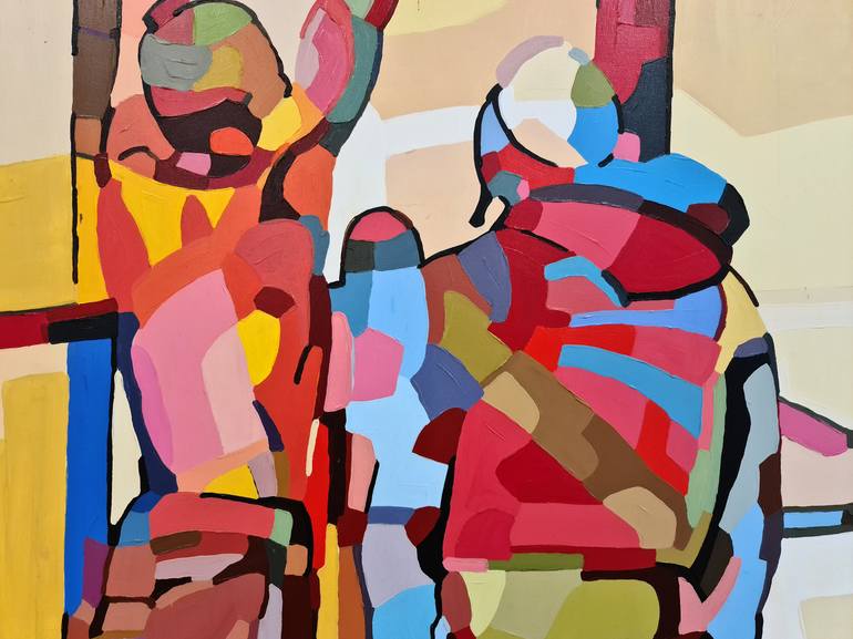 Original Abstract Expressionism People Painting by Noemi Safir