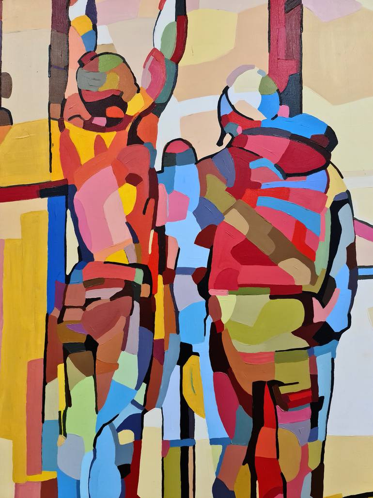 Original Abstract Expressionism People Painting by Noemi Safir